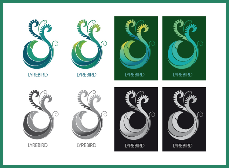 logos Lyrebird pour différents supports