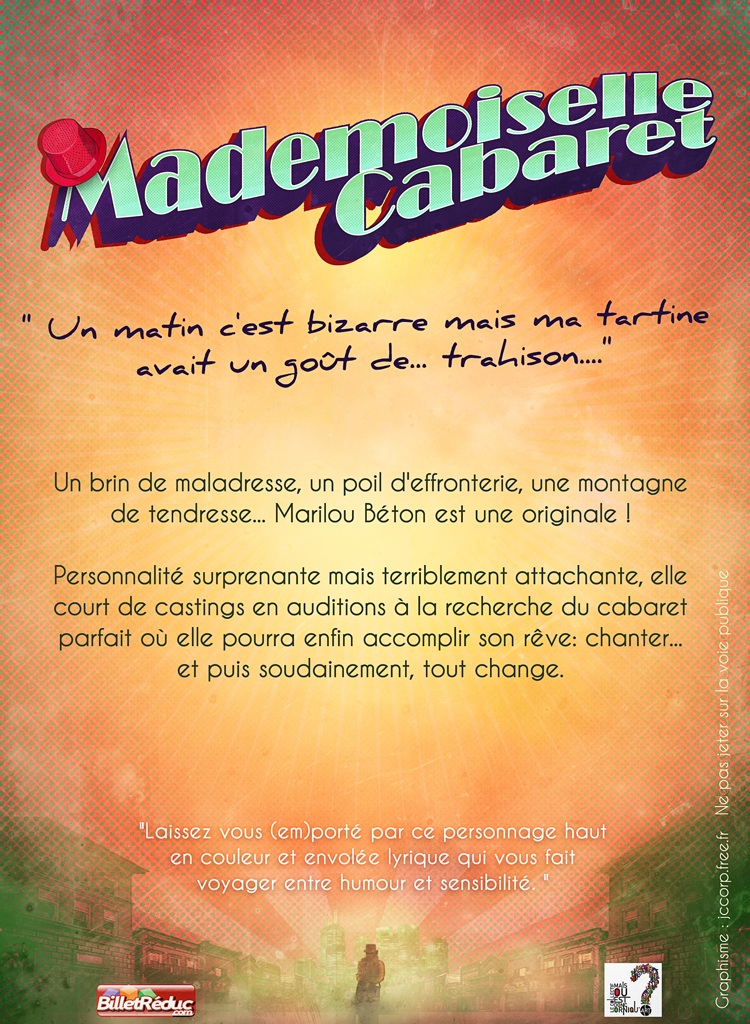 Verso du flyer pour Mademoiselle Cabaret